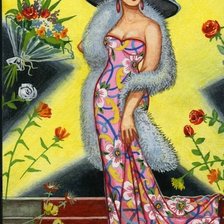 Схема вышивки «дама»