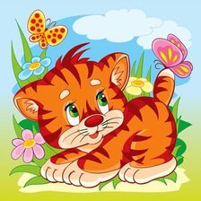 Схема вышивки «котенок»