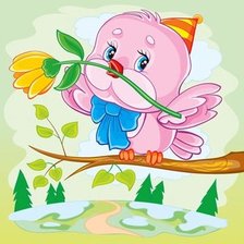 Схема вышивки «птичка»