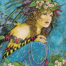 Схема вышивки «девушка»