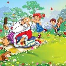 Схема вышивки «дед мороз и лето»