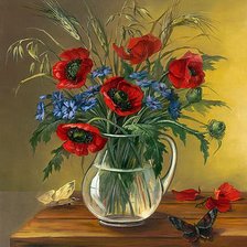 Схема вышивки «Мак»