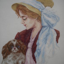 Схема вышивки «ДАМА С СОБАЧКОЙ»