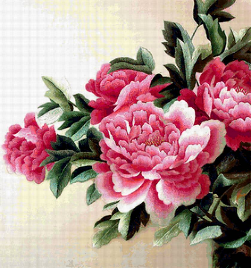 Китайская вышивка - китай, цветы, восток - предпросмотр