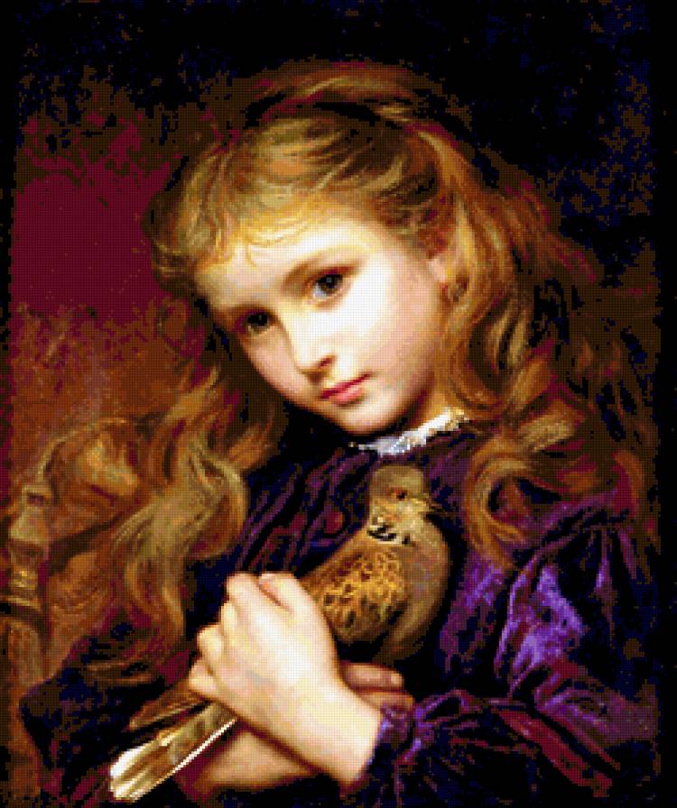 Горлица - девочки, дети, нежность, птицы, голуби - предпросмотр