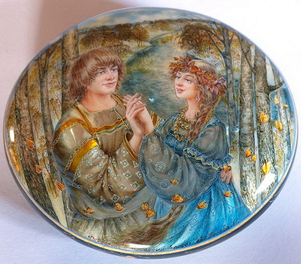 ОСЕННИЙ ВАЛЬС - современные художники, времена года, пара, романтика, осень - оригинал