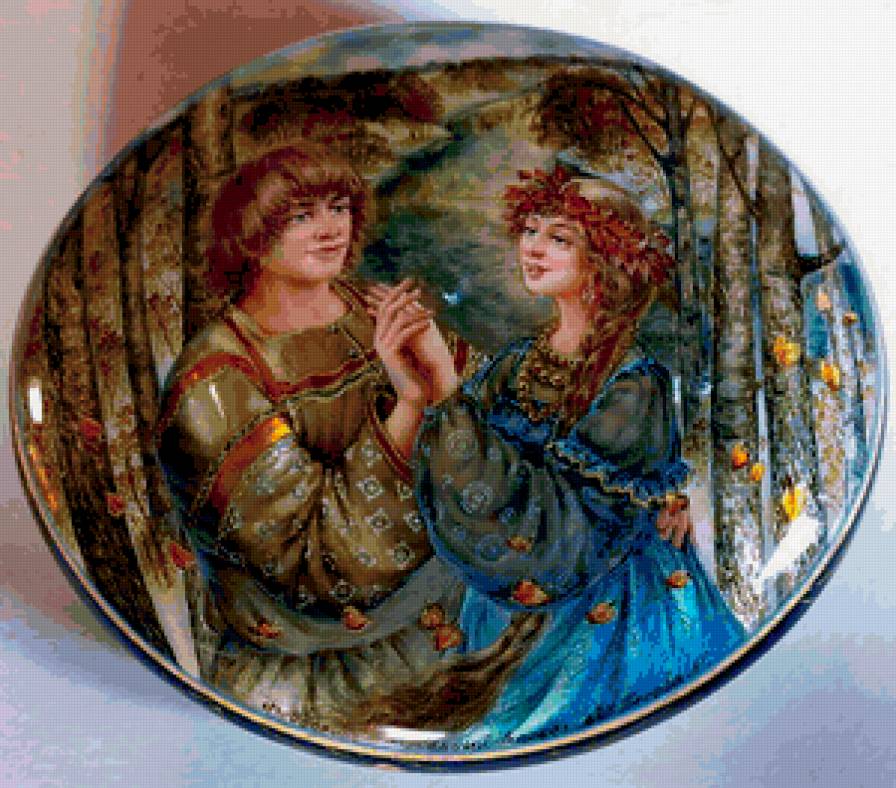 ОСЕННИЙ ВАЛЬС - романтика, времена года, осень, современные художники, пара - предпросмотр