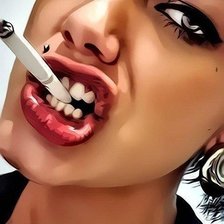 Схема вышивки «жещина с сигаретой»