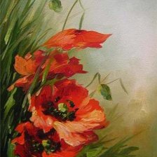 Схема вышивки «маки»