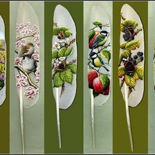 Схема вышивки «ПОЛИПТИХ " РОСПИСЬ ПЕРЬЕВ"»