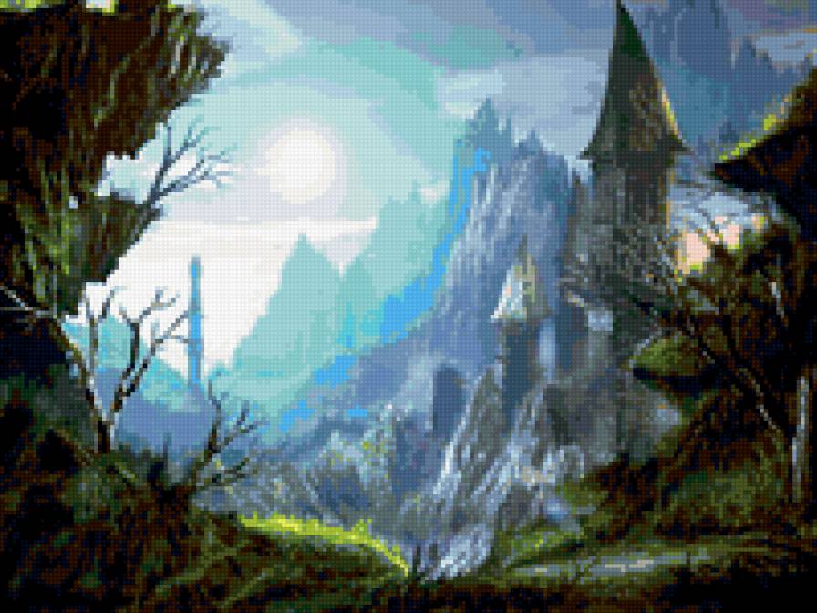 замок на скале - замки - предпросмотр