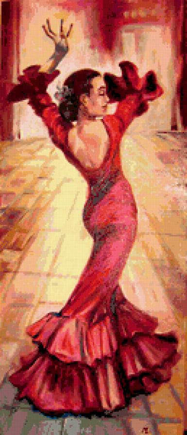 Фламенко - танец, девушка - предпросмотр