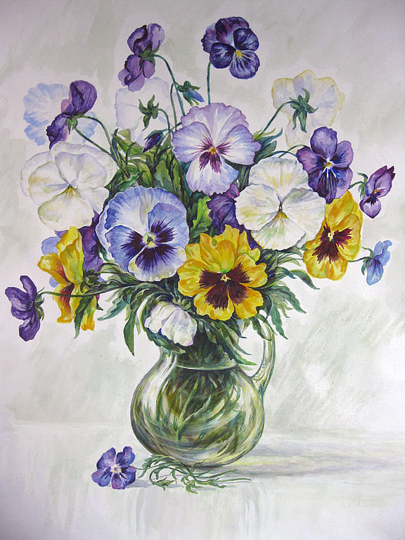 Букет - анютки, букет, цветы - оригинал