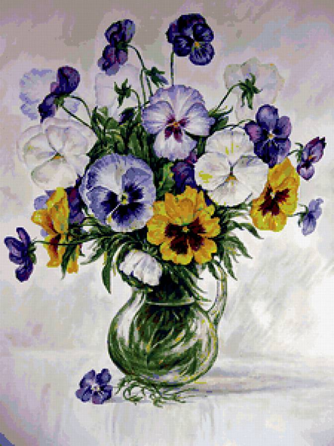 Букет - цветы, анютки, букет - предпросмотр