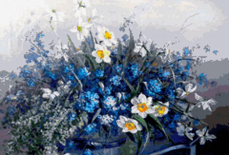 Букет незабудки - цветы - предпросмотр