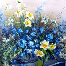 Схема вышивки «Букет незабудки»