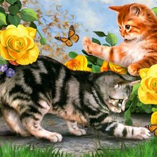 Схема вышивки «котята»