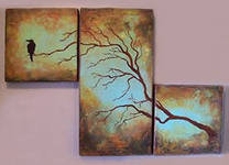 Схема вышивки «триптих дерево»