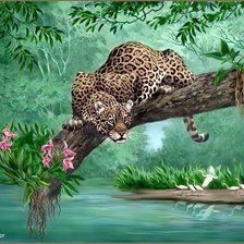 Схема вышивки «Леопард»