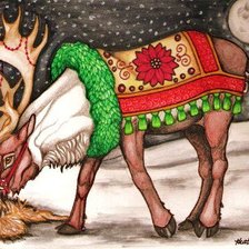 Схема вышивки «олень»