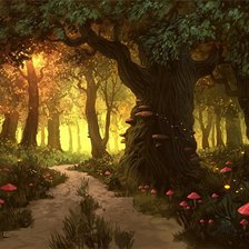 Схема вышивки «лес»