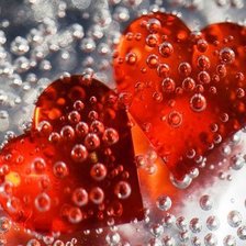 Схема вышивки «Два сердца в пузырьках»