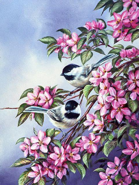 №261793 - картина, птицы, цветы - оригинал