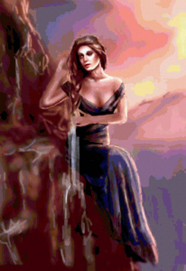 Девушка-водопад 2 - рейзаж, девушка, водопад - предпросмотр