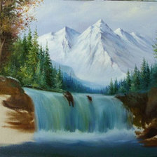 Схема вышивки «Водопад в горах»