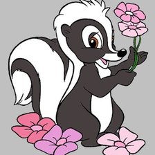 Схема вышивки «мульт цветочек скунс»