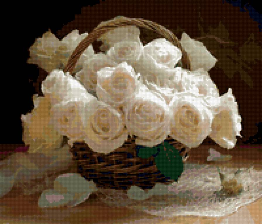 Белые розы - цветы, розы, букет - предпросмотр