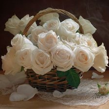 Схема вышивки «Белые розы»