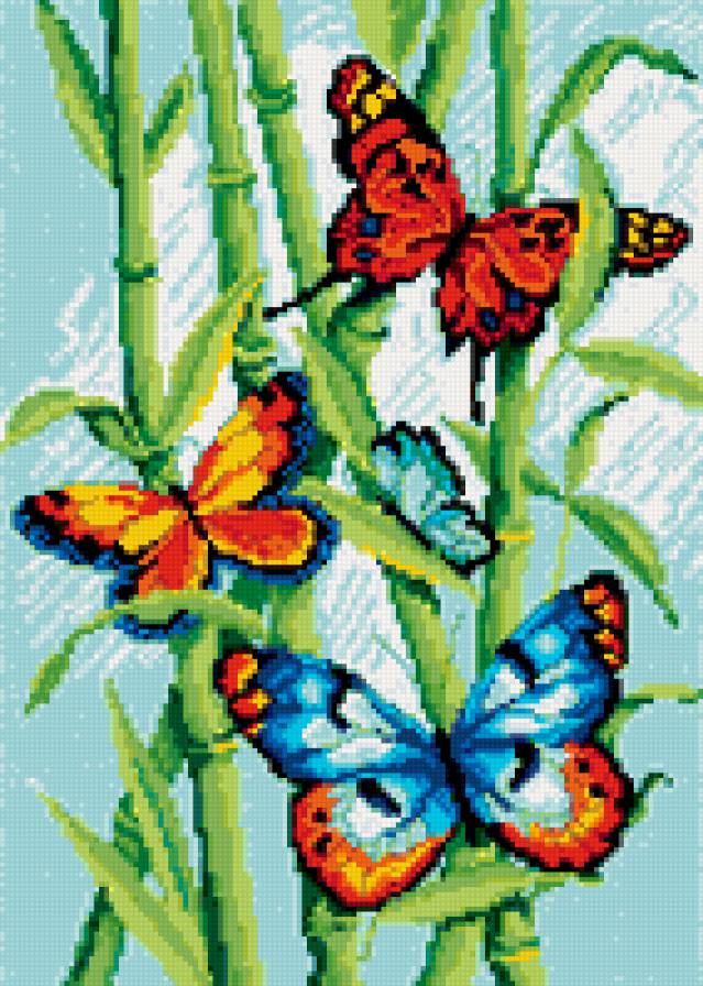 бабочки и бамбук - бабочки и бамбук - предпросмотр