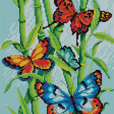 Схема вышивки «бабочки и бамбук»
