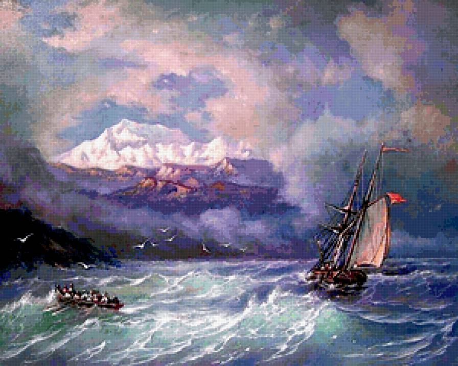 Море - море, пейзаж, корабль - предпросмотр