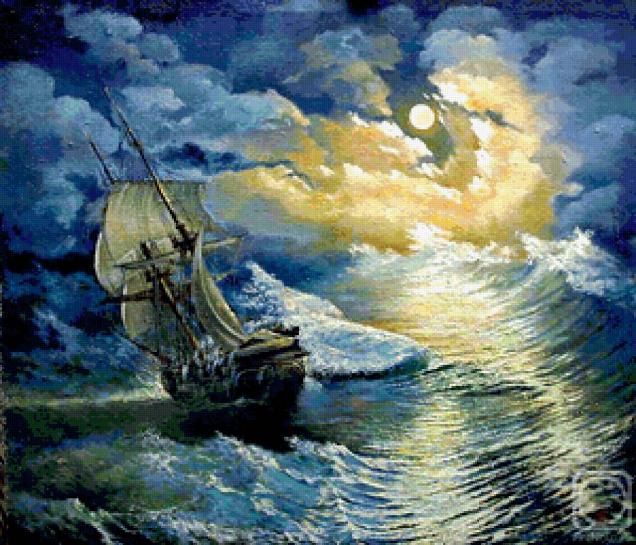 Море - пейзаж, корабль, море - предпросмотр