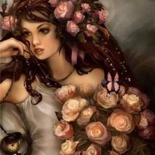 Схема вышивки «девушка»