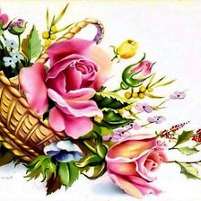 Схема вышивки «Розы и незабудки»