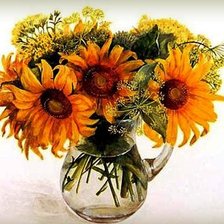 подсолнухи в вазе