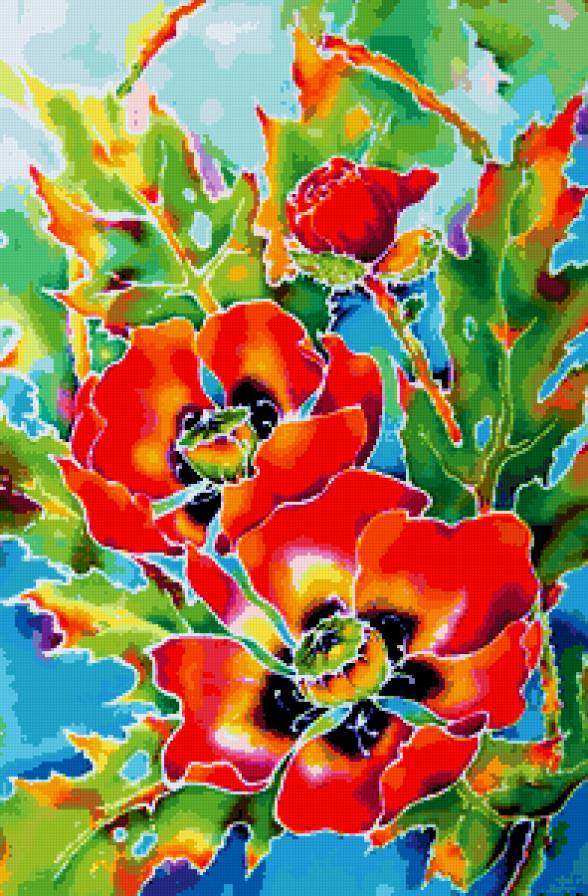 Серия "Букет" - маки, цветы, букет - предпросмотр