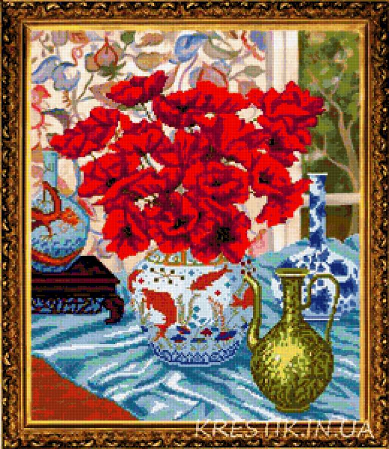 Маки - окно, ваза, маки, природа, цветы - предпросмотр