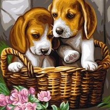 Схема вышивки «собачки милашки»