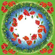 Схема вышивки «ПОДУШКА "КРАСНЫЕ МАКИ"»