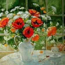 Схема вышивки «маки»