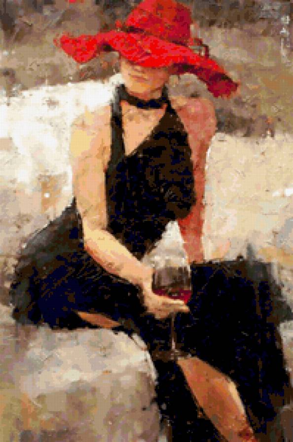 Бокал вина - женский образ, женщина, девушка - предпросмотр