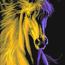 Схема вышивки «Жёлтый скакун»