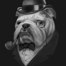 Схема вышивки «Сер бульдог»