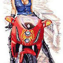 Схема вышивки «байкерша»