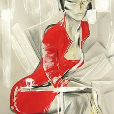 Схема вышивки «В алом»