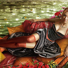 Схема вышивки «девушка»